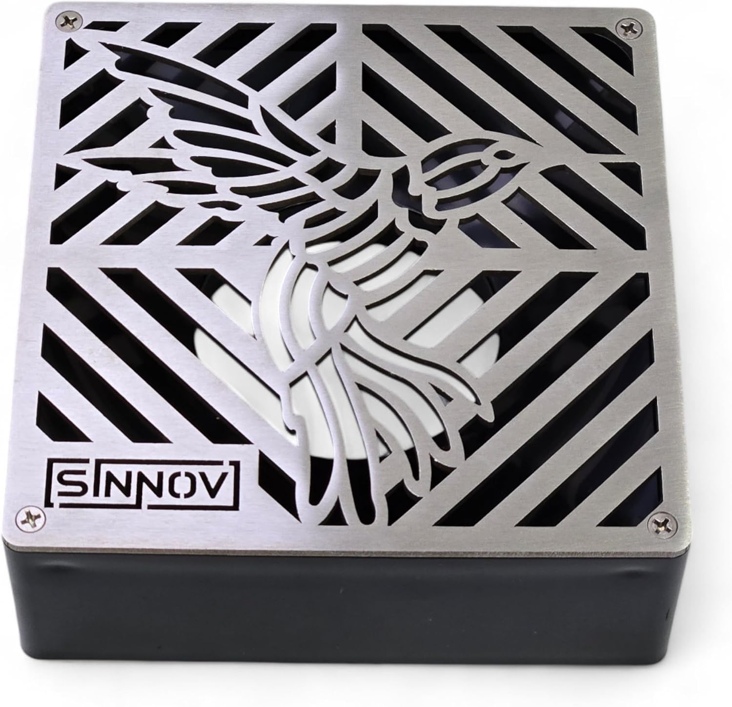 USA Made - Sinnov - 6' x 6' Premium Outdoor Modern Paver Size Drain Grate - Use with Both 3' or 4' Drain Pipe, PVC or Flexible Pipe (Hummingbird Stainless)