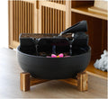 GUERNSEY Tabletop Fountain Tabletop Fountain Chinese Simple Desktop Water Ornaments Fountain Humidifier Living Room Tea Table Office Decorations Indoor Fountain(Black)