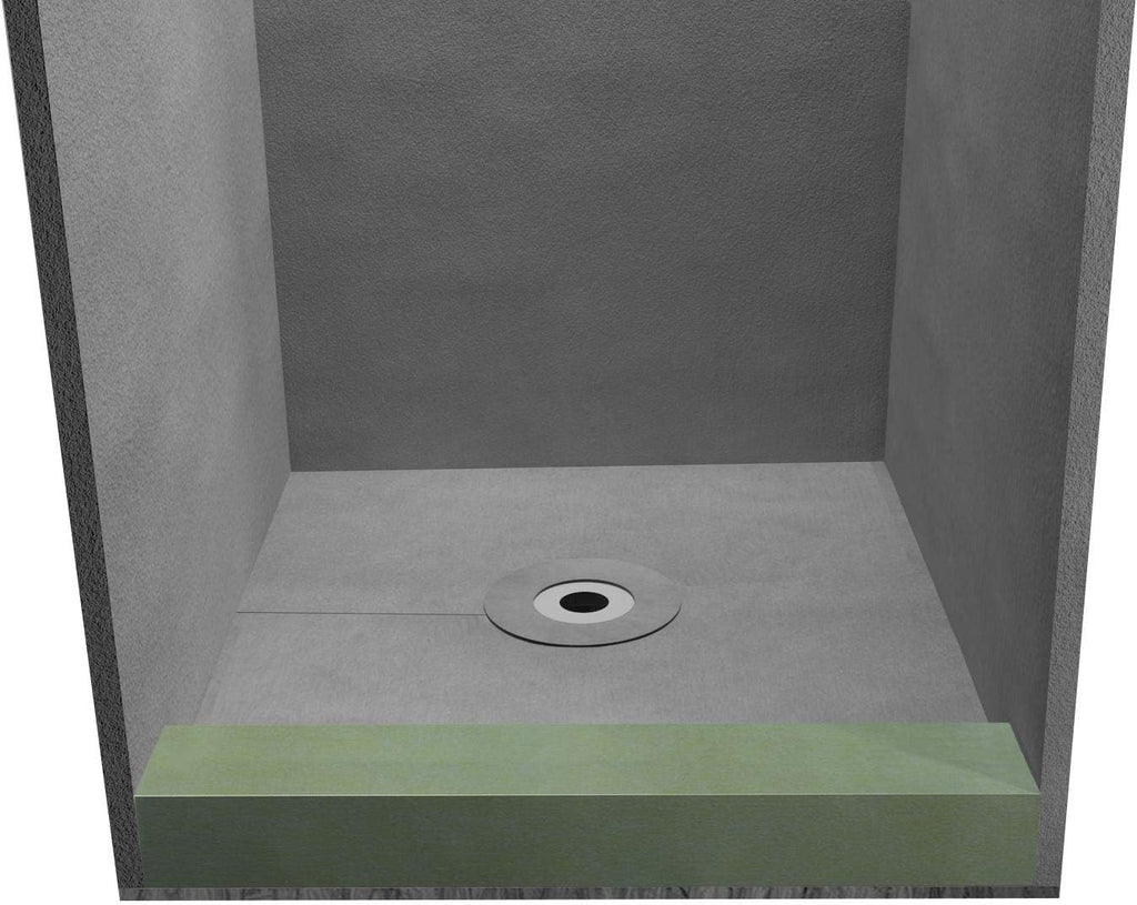 Waterproof Shower Kit 32' x 60' Offset With 2' ABS Drain Kit and Brushed Chrome Finish - 4' Grid (STC-SDKABSV98ASSB)