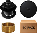 Westbrass D941K-50-62 1-3/8' Fine Thread Twist & Close Bathtub Drain Trim with One-Hole Overlfow Faceplate and Universal Adaptor, Matte Black (50-Pack)