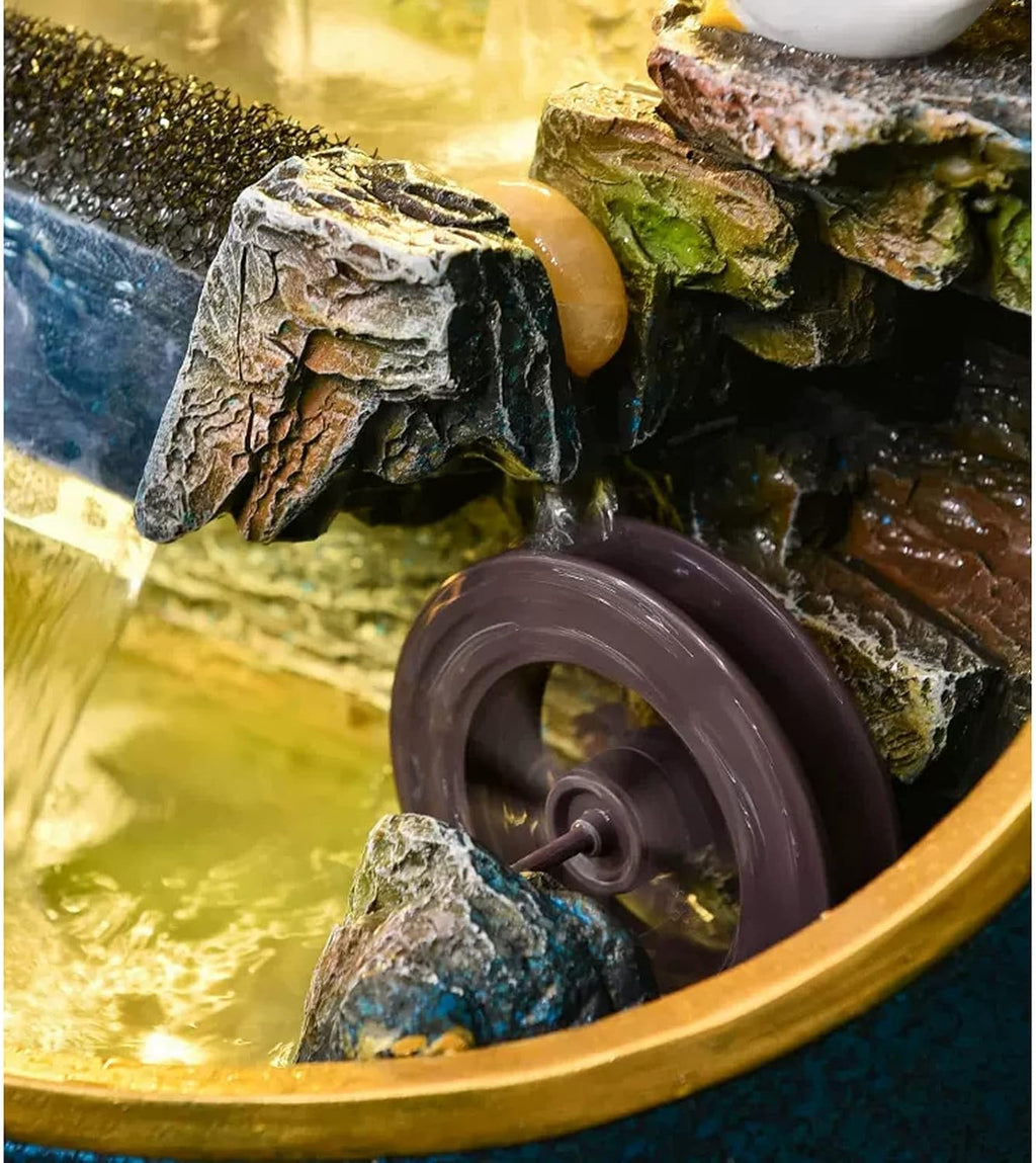 HIHELO Tabletop Fountain Indoor Resin Desktop Fountain Gourd Water Decoration Waterscape Fountain Living Room Desktop Home Desk Decoration Indoor Fountain
