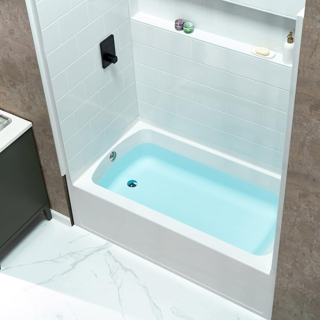 WOODBRIDGE 60' x 32' Alcove Soaking Bathtub in white with Left-Hand Drain Hole – Tub Only (No Wall Panels)