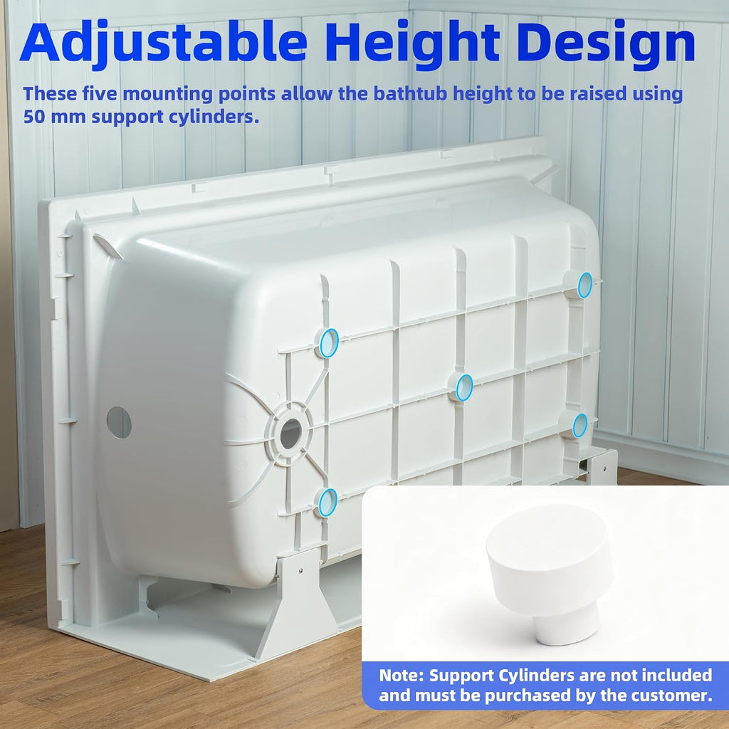 WOODBRIDGE 60' x 32' Alcove Soaking Bathtub in white with Left-Hand Drain Hole – Tub Only (No Wall Panels)