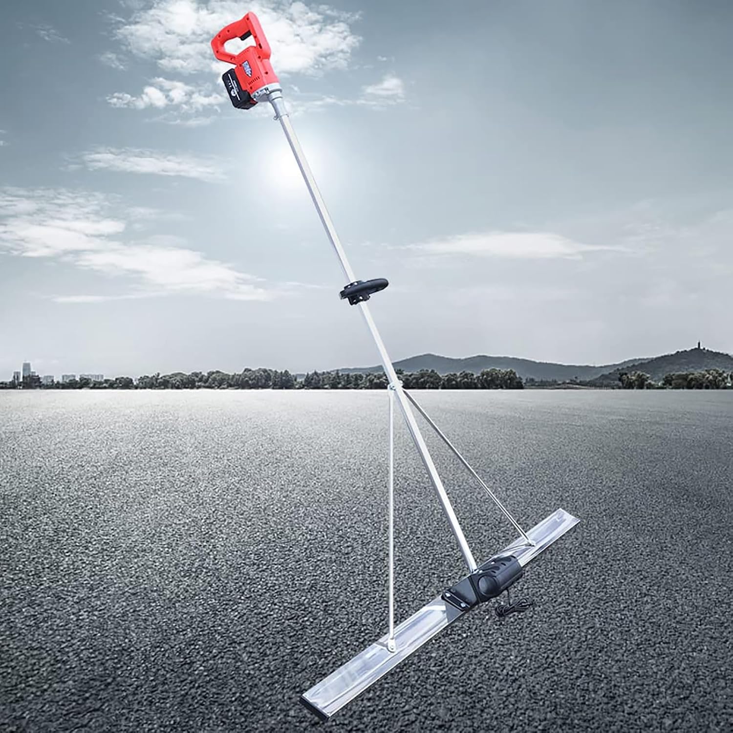 6000 RPM 150CM Blade Screed Concrete Finishing Vibra Tool, Cordless Concrete Wet Screed,Electric Cordless Screed Cement Finishing Vibrating Machine,2Battery