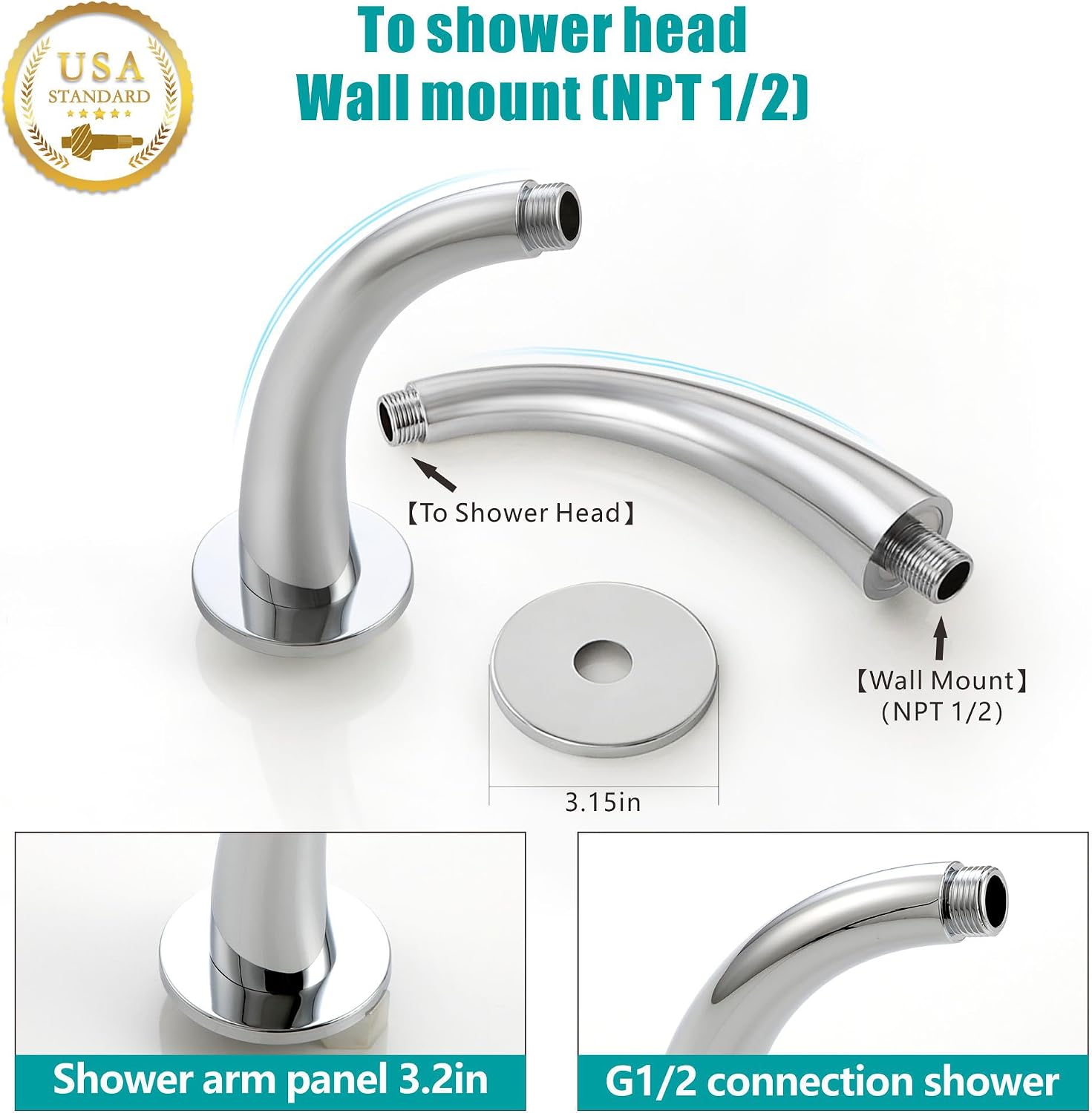 SKOWLL 3 Handle Shower Faucets Set, Polished Chrome Banthroom Shower Sysren with 10 Inch Round Rain Shower Head and Handheld Spray, 2 Function Kit Valve