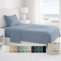 CLOUDSCAPE 100% Egyptian Cotton Sheets Twin XL Size, 3 Pcs Breathable and Naturally Cooling Bedding Set, Long-Staple Cotton for Lasting Softness, Deep Pocket Fitted up to 16', French Blue