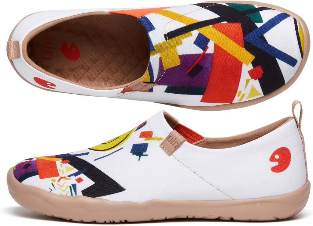 UIN Women's Casual Loafers Travel Painted Walking Slip On Lightweight Comfortable Canvas Fashion Sneakers