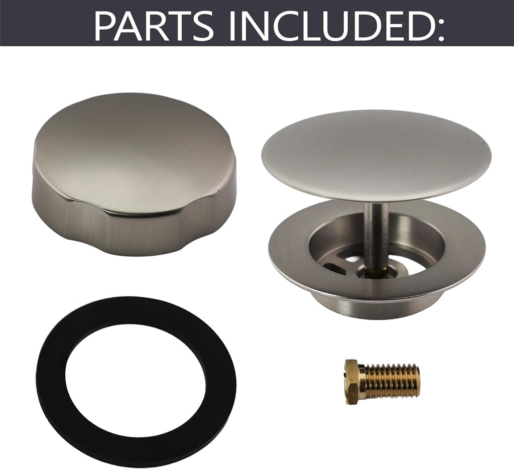 Westbrass D50TE-10-07 Standard 1-1/2' Replacement Trim for Cable Drive Bath Drain Waste & Overflow Assemblies, Satin Nickel (10-Pack)