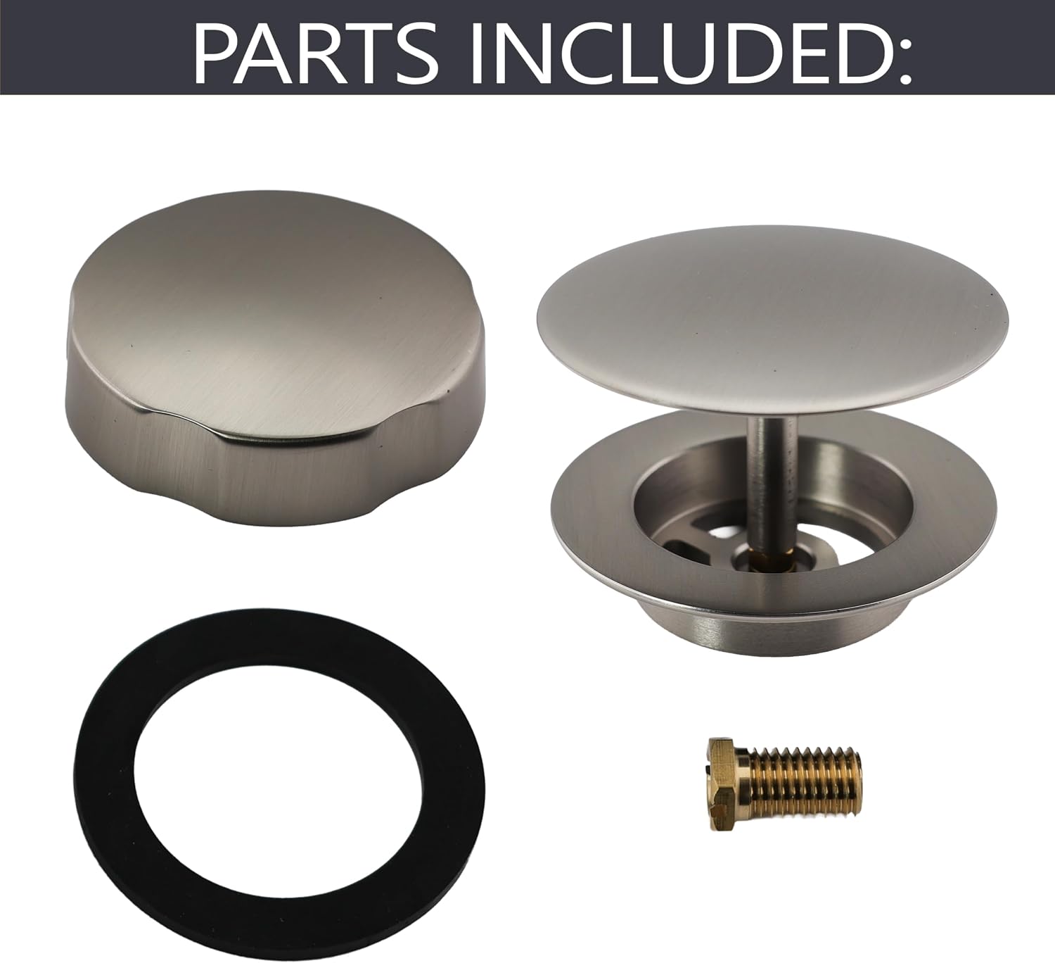 Westbrass D50TE-10-07 Standard 1-1/2' Replacement Trim for Cable Drive Bath Drain Waste & Overflow Assemblies, Satin Nickel (10-Pack)