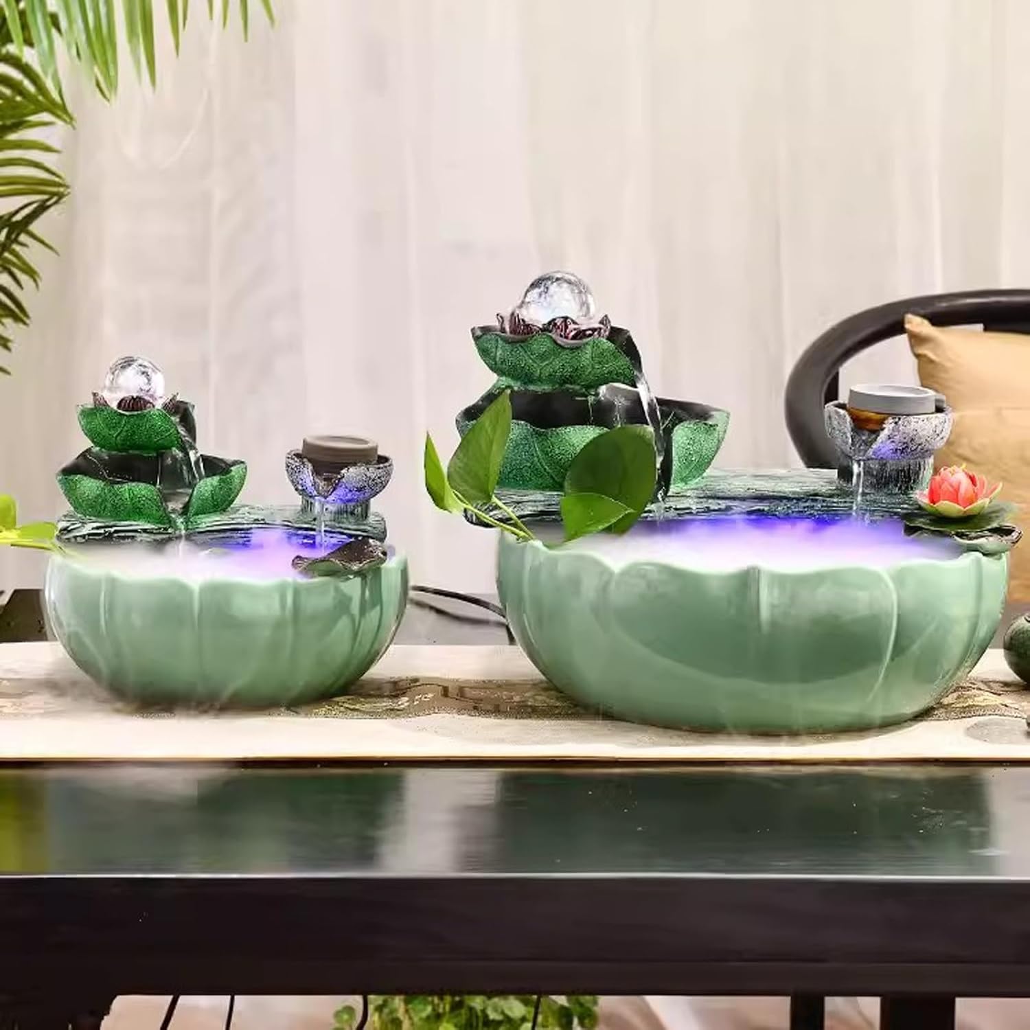 GLigeT Tabletop Fountain Home Decoration Decorations Office Desktop Living Room Wealth Generating Water Dispenser Interior Circulation Rockery Fountain Decorations Water Fountain Decor(Medium)