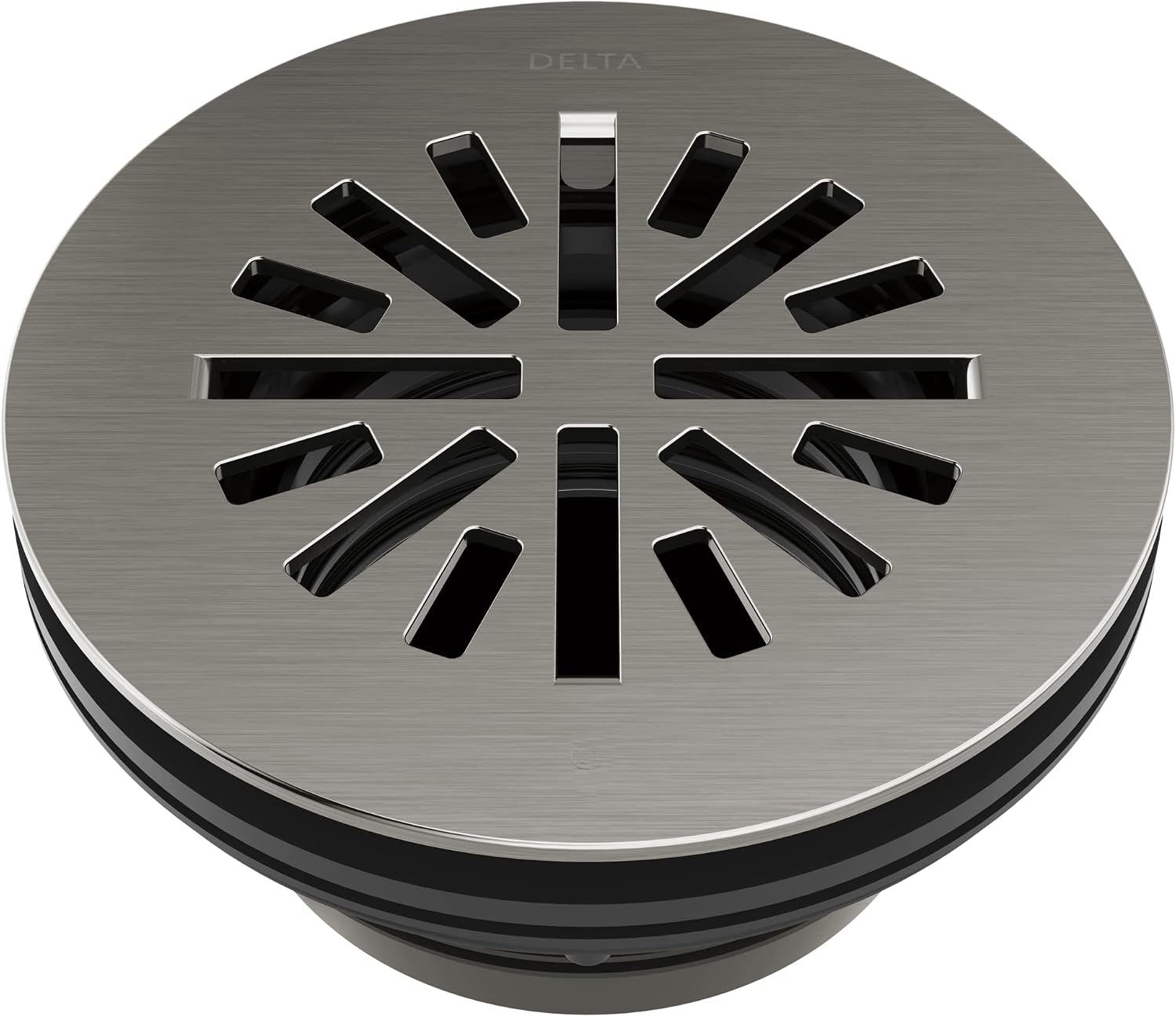 Delta 4 Inch Black Stainless Round Shower Floor Drain with Gasket and Snap-In Drain Gate, Black Stainless DT051411-KS