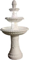 Top Outdoor Water Fountain Outside, Garden Water Fountain Decor for Gardens, Landscaping, Patios, Lawns (White)