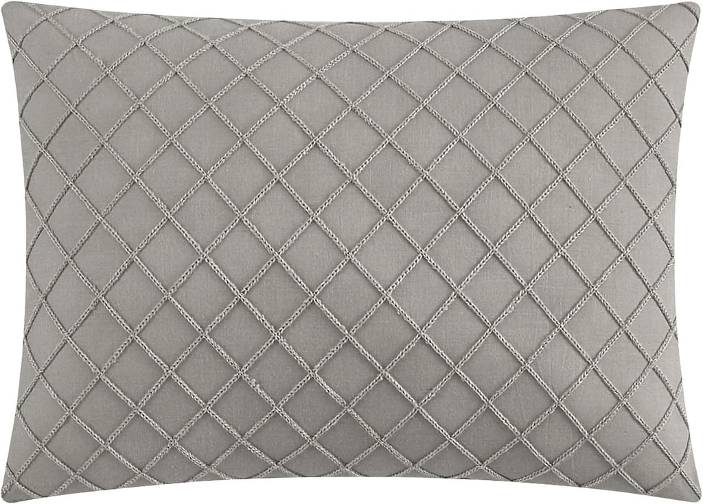 Chic Home Grey Bed in a Bag Comforter Set, Queen Size (5 Pieces), New York & Company Trinity - Polyester Bedding with Jacquard Interlaced Pattern - Comforter, Pillow Shams and Decorative Pillows