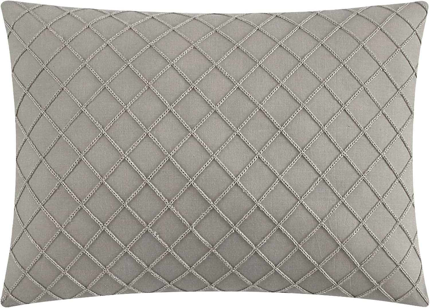 Chic Home Grey Bed in a Bag Comforter Set, Queen Size (5 Pieces), New York & Company Trinity - Polyester Bedding with Jacquard Interlaced Pattern - Comforter, Pillow Shams and Decorative Pillows