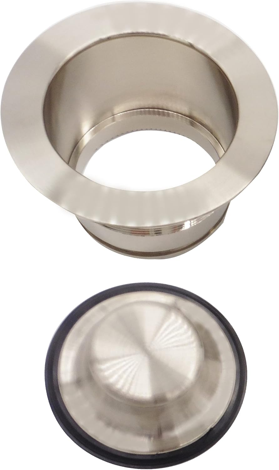 Westbrass CO2175-20 Combo Pack 3-1/2' Wing Nut Twist Style Large Kitchen Sink Basket Strainer and Waste Disposal Drain Flange with Stopper, Stainless Steel