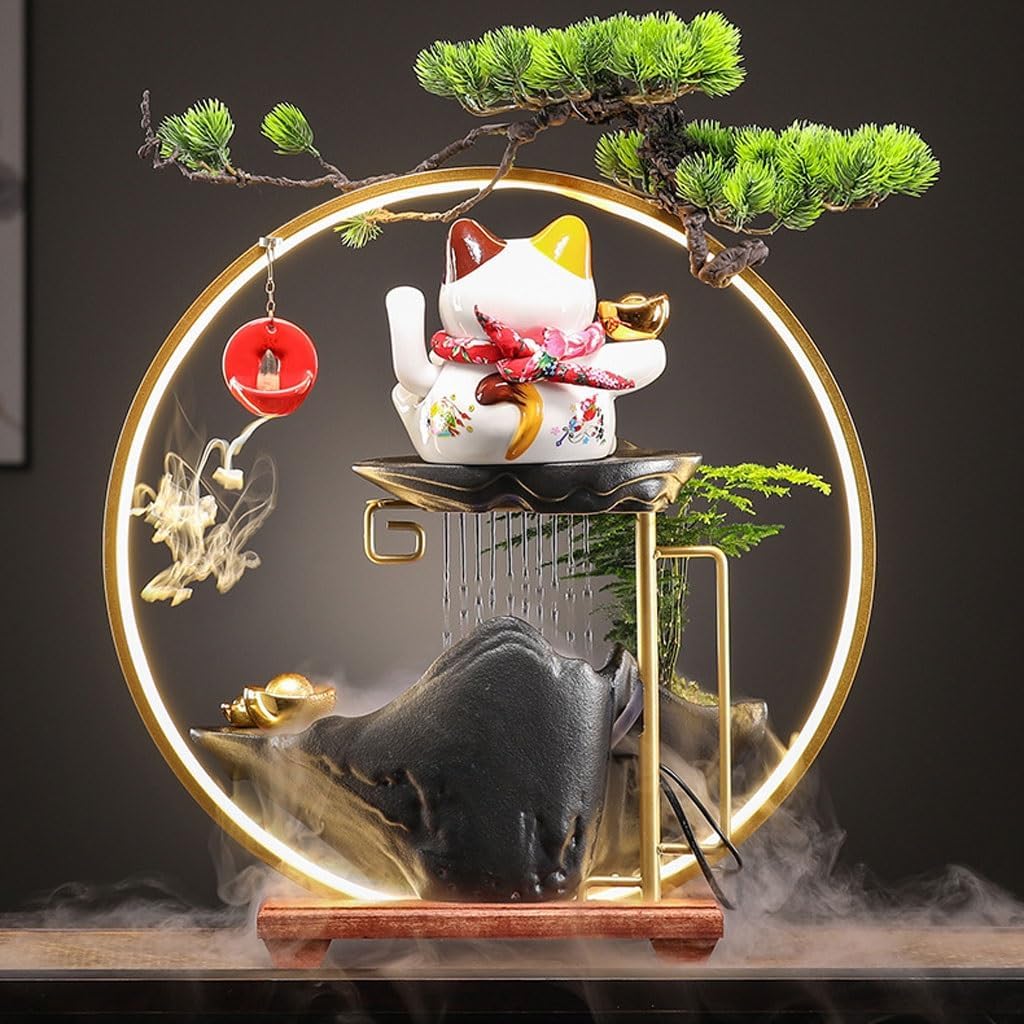 GUERNSEY Tabletop Fountain Company Front Desk Automatic Waving Water Ornaments Office Desktop Circulating Water Decorative Fountain Indoor Fountain