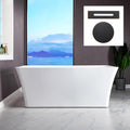 WOODBRIDGE 59' Freestanding White Acylic Soaking Bathtub with ORB Drain and Overflow,BTS1509-ORB-Drain&O