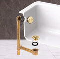 Fine Fixtures Bathtub Shower Drain - 20 Gauge Brass Tubing, Trip Lever Overflow Assembly Tub Drain Kit - Satin Brass