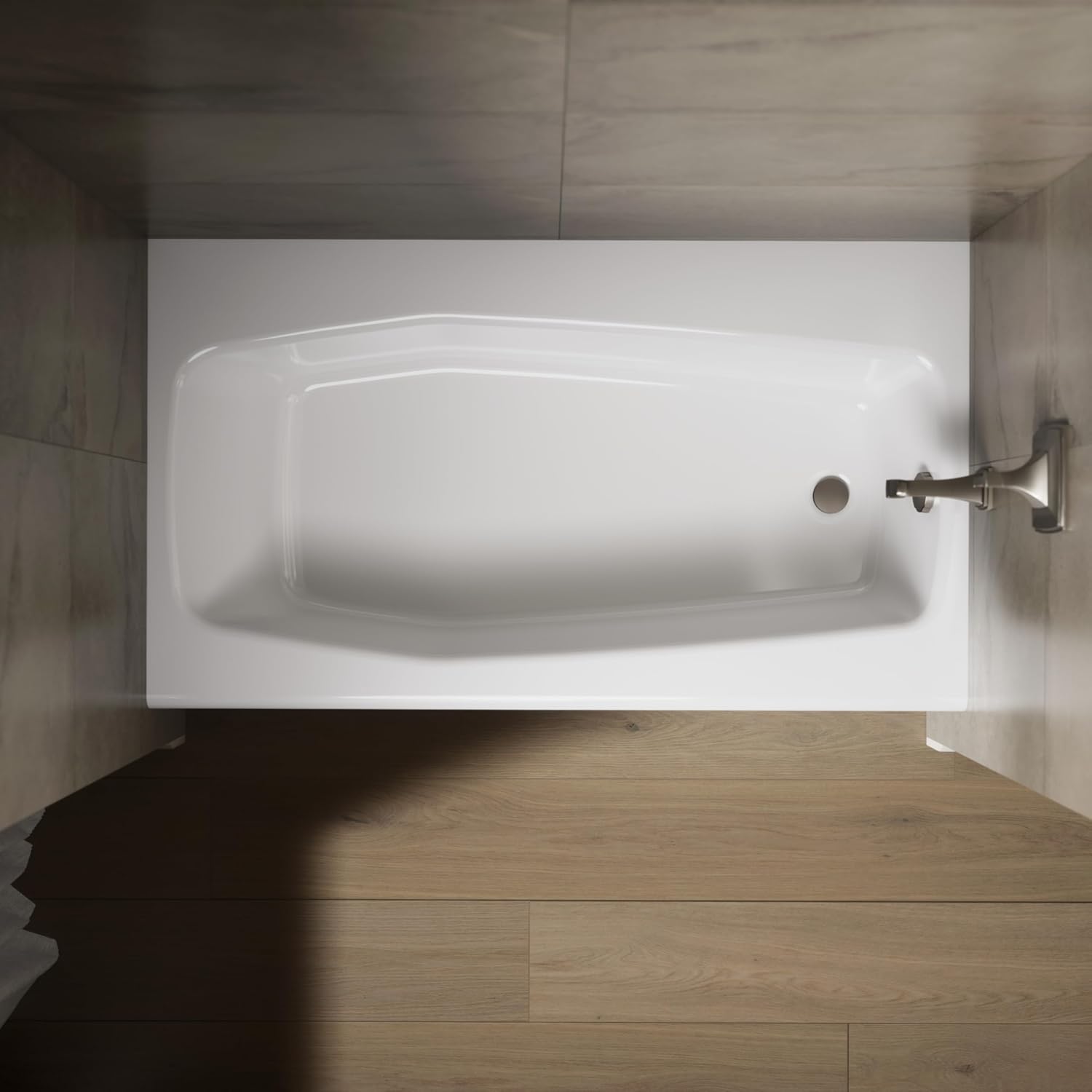 Kohler K-714-0 Villager Bath with 4-Inch Ledge and Right-Hand Drain, Cast Iron, White