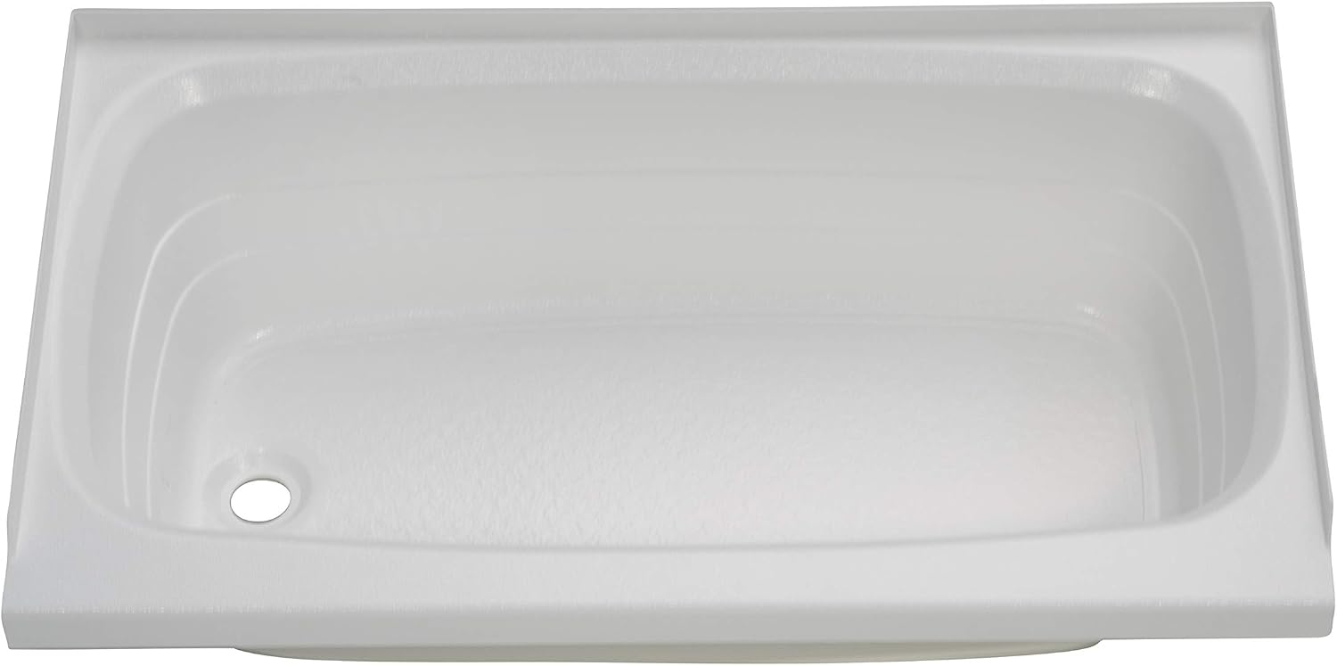 Lippert Replacement 24' x 40' White Bathtub with Left Drain, Scratch-Resistant ABS Acrylic for RVs, Travel Trailers, 5th Wheels, Motorhomes - W2440LHSPK