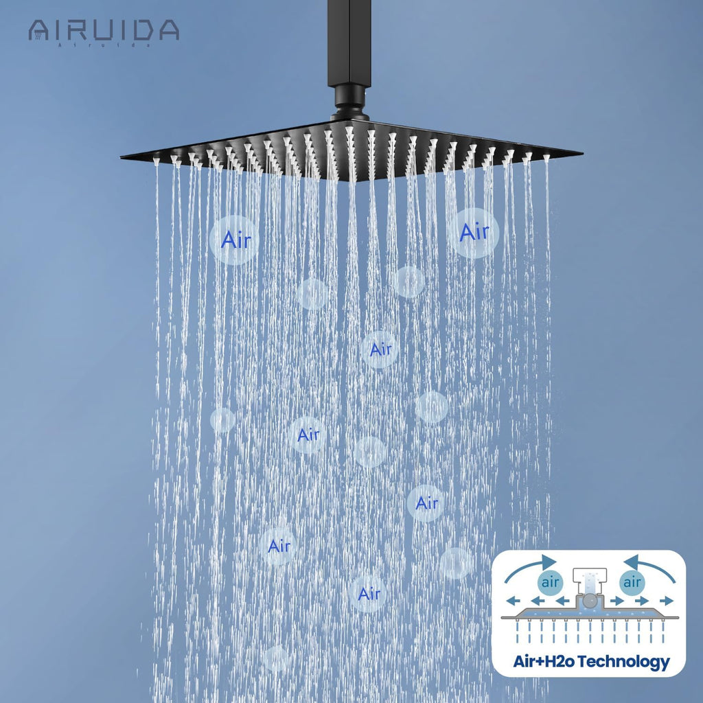 Airuida Bar Sink Faucet Single Hole Single Handle Bathroom Sink Faucet Kitchen Shower Faucet Set and Handle Set Single Function Shower Trim Kit Ceiling Mount Rainfall Shower System