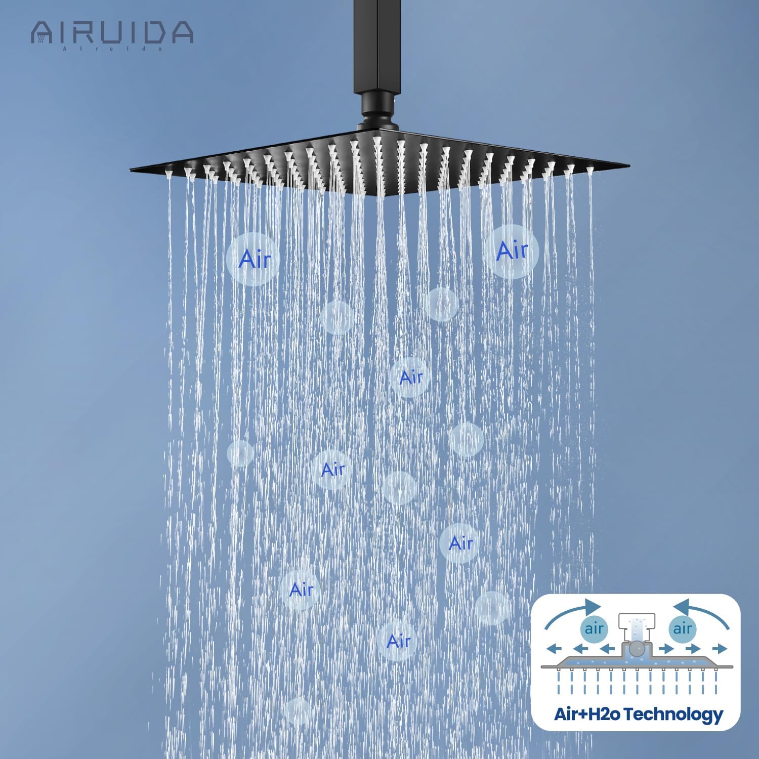 Airuida Bar Sink Faucet Single Hole Single Handle Bathroom Sink Faucet Kitchen Shower Faucet Set and Handle Set Single Function Shower Trim Kit Ceiling Mount Rainfall Shower System