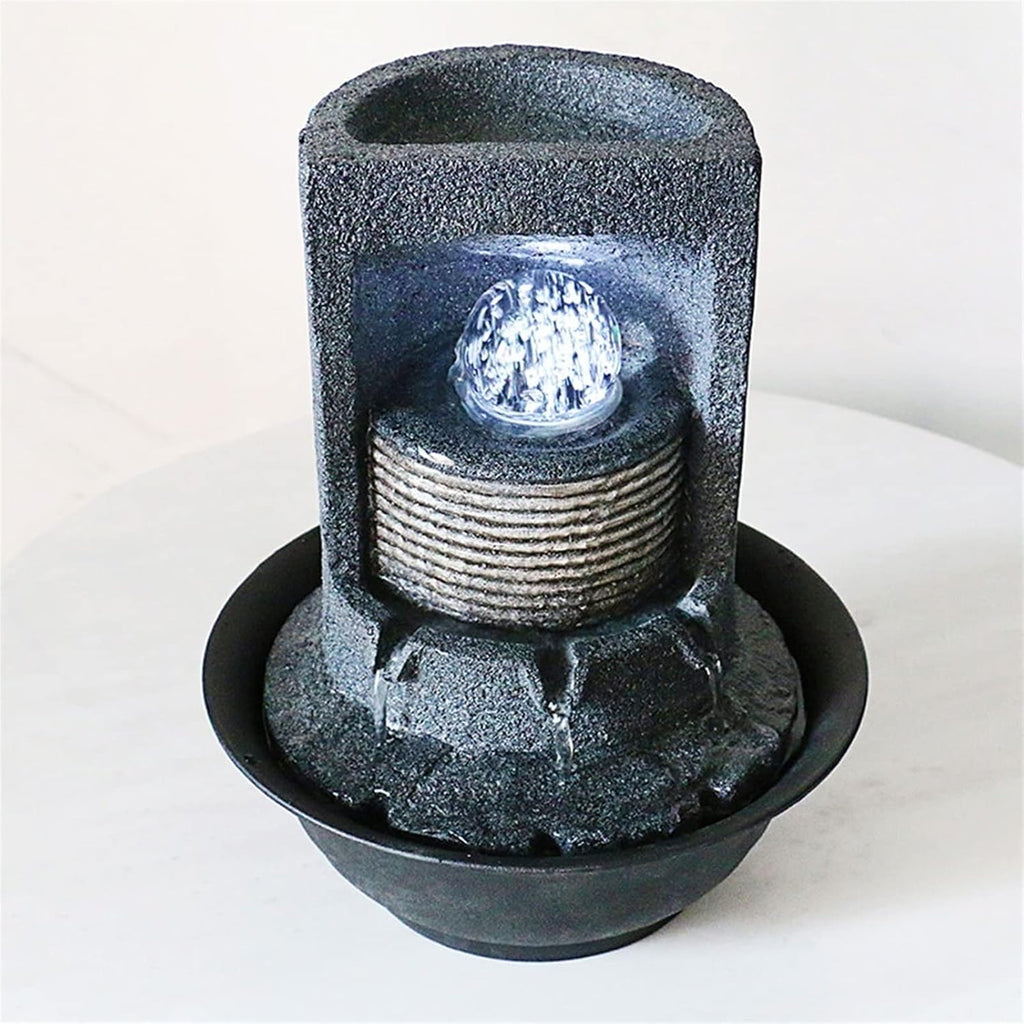 HIHELO Tabletop Fountain Desktop Fountain Living Room Decorative Waterfall Fountain Desk Decorative Fountain Indoor Flowing Water Decorative Fountain Indoor Fountain