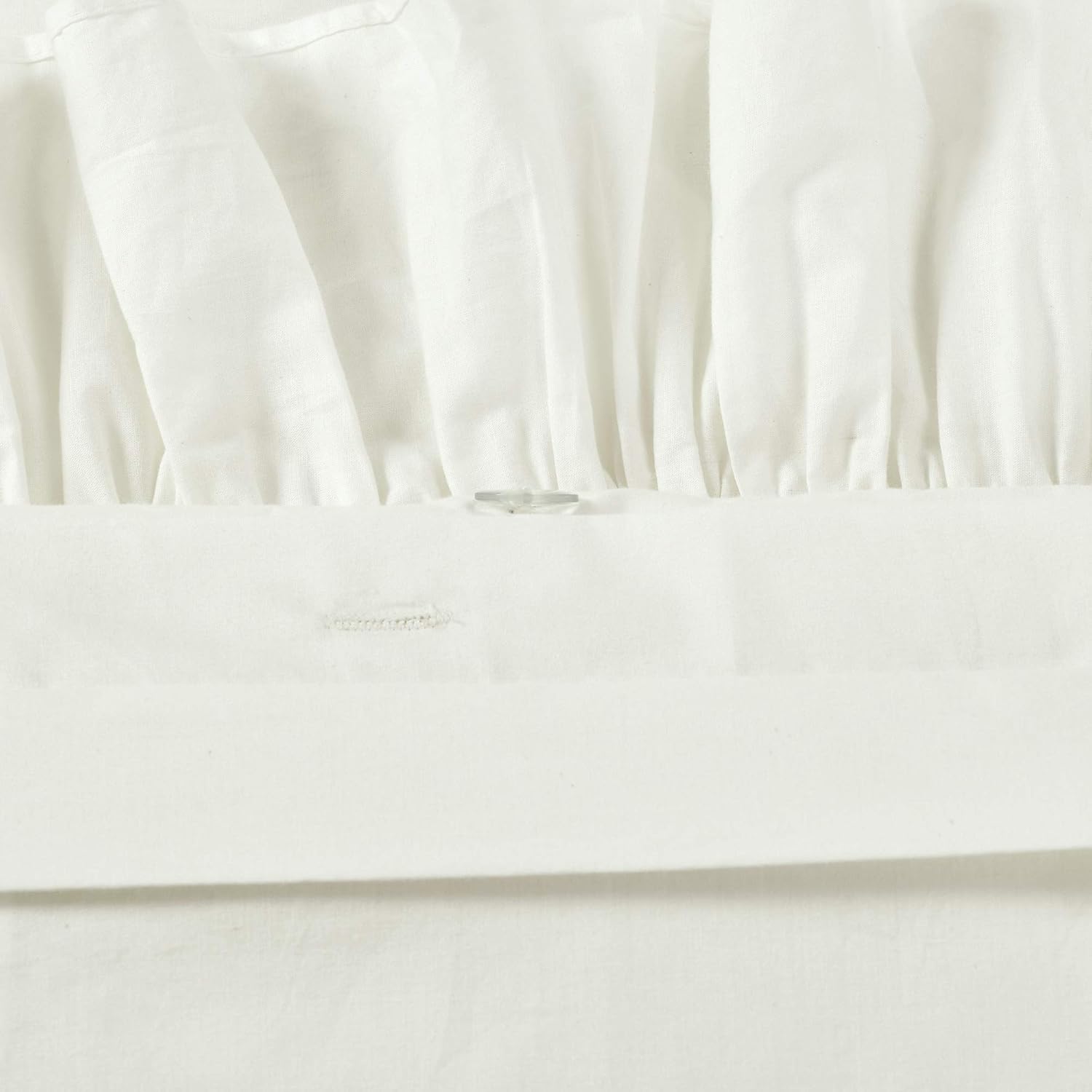 Lush Decor Reyna Ruffle Cotton Duvet Cover Set 3 Piece Set California King, White - King Size Bedding Set - White Duvet King - Ruffled Bedding - Coquette Decor