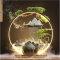 GUERNSEY Tabletop Fountain Chinese Creative Circulating Water Fountain Fortune-attracting Ornaments Living Room Office Desktop Atomizing Humidifier Indoor Fountain(G)