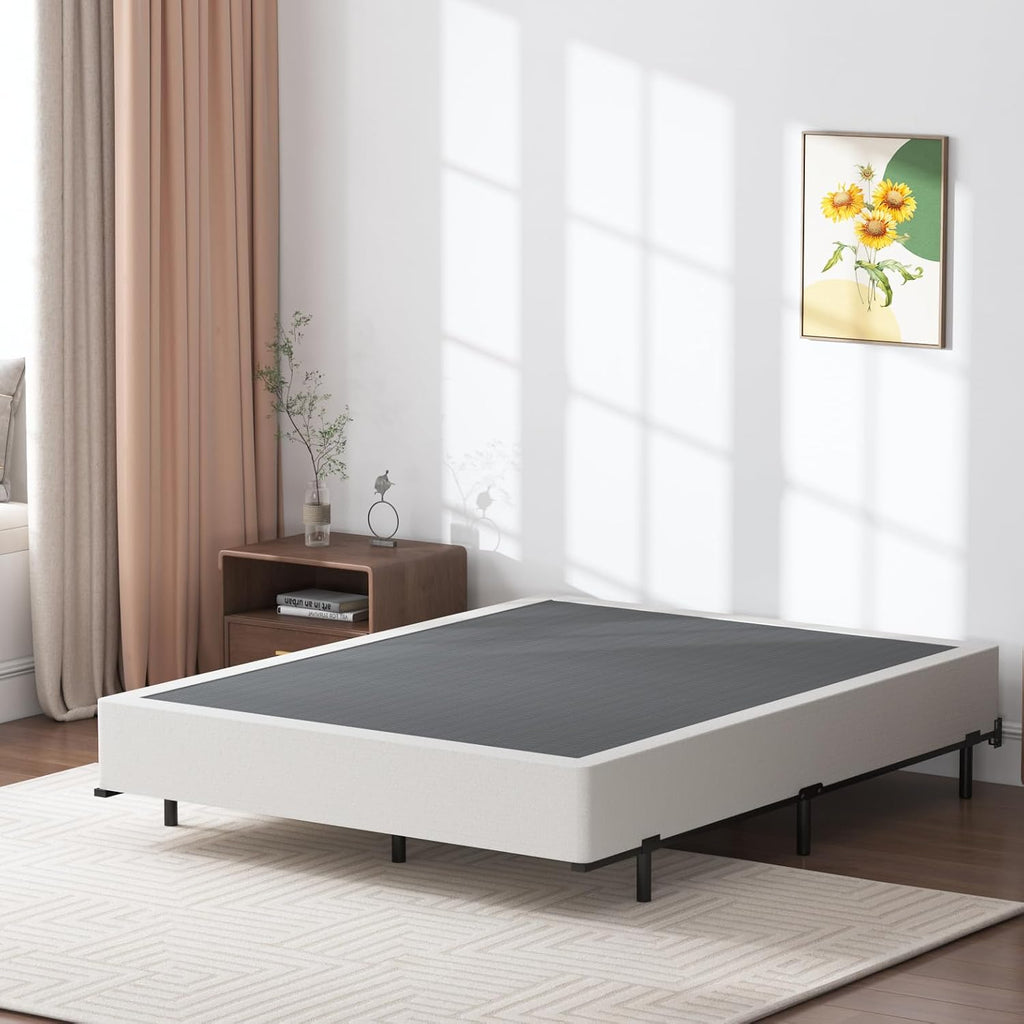 SHLAND Cal King Box Spring 9 Inch, High Profile Metal California King Size Box Springs with Fabric Cover, Easy Assembly