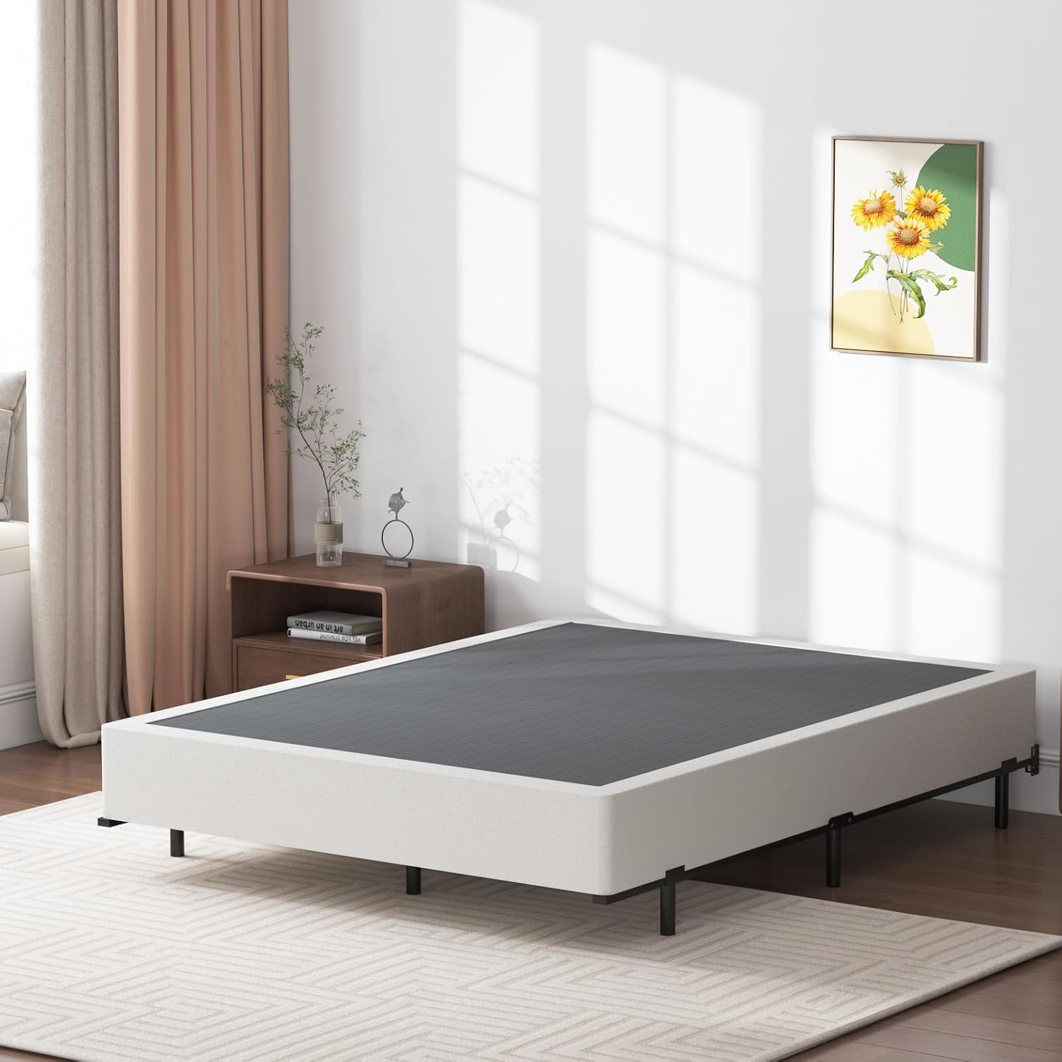 SHLAND Cal King Box Spring 9 Inch, High Profile Metal California King Size Box Springs with Fabric Cover, Easy Assembly