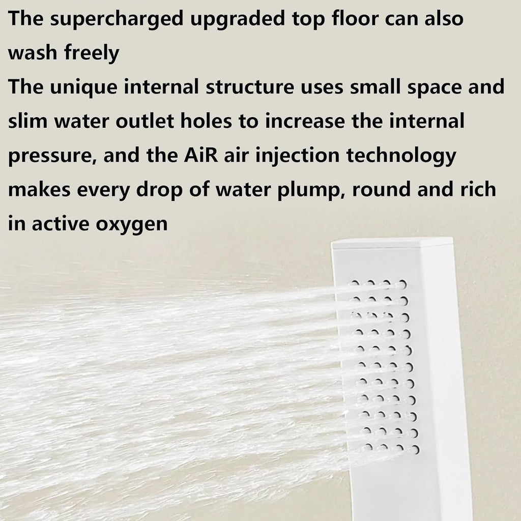 Easy Shower Set, Bathroom Shower Set, Utility Shower Set with Large Shelf, Waterfall Drain, Brass Body, Booster Shower Head, Silicone Spout, Suitable for Bathroom, Hotel, Gym, Pet Shop ( Color : Typic