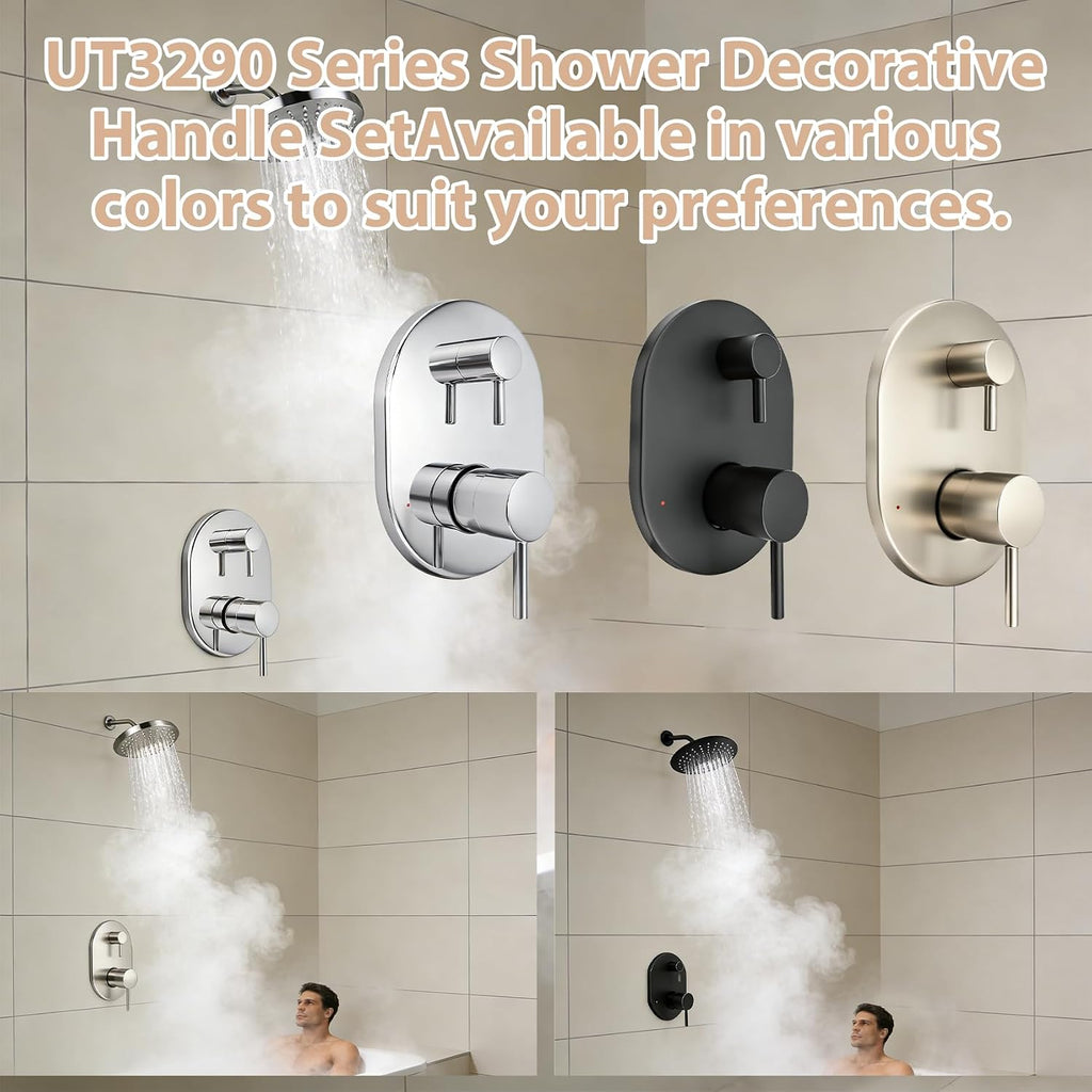 UT3290 Shower Valve Trim Kit for Moen Align Chrome M-CORE 3-Series 2-Handle Shower Faucet Trim, for Shower Handle UT3290BL UT3290BN UT3290BG, Include 1213 Cartridge, U232 U362 Valve Required. -2 Year