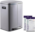 happimess HPM1005I Marco Rectangular 10.6-Gallon Double Bucket Trash Can with Soft-Close Lid, Fog Gray, Fingerprint Resistant, Modern, Minimalistic for Home, Kitchen, Office, Bedroom, Bathroom
