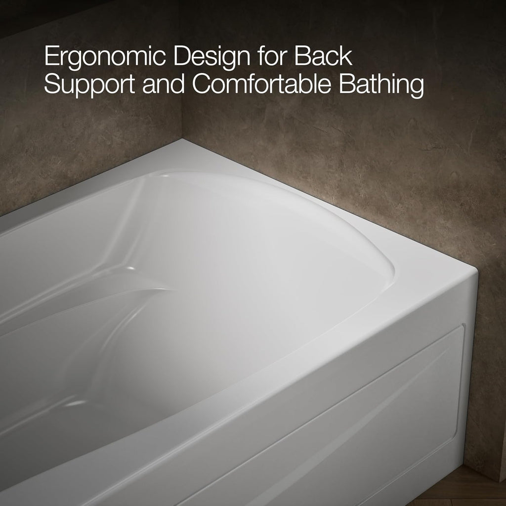 Kohler 1259-LA-0 Mariposa® 72' x 36' alcove bath, left drain, White