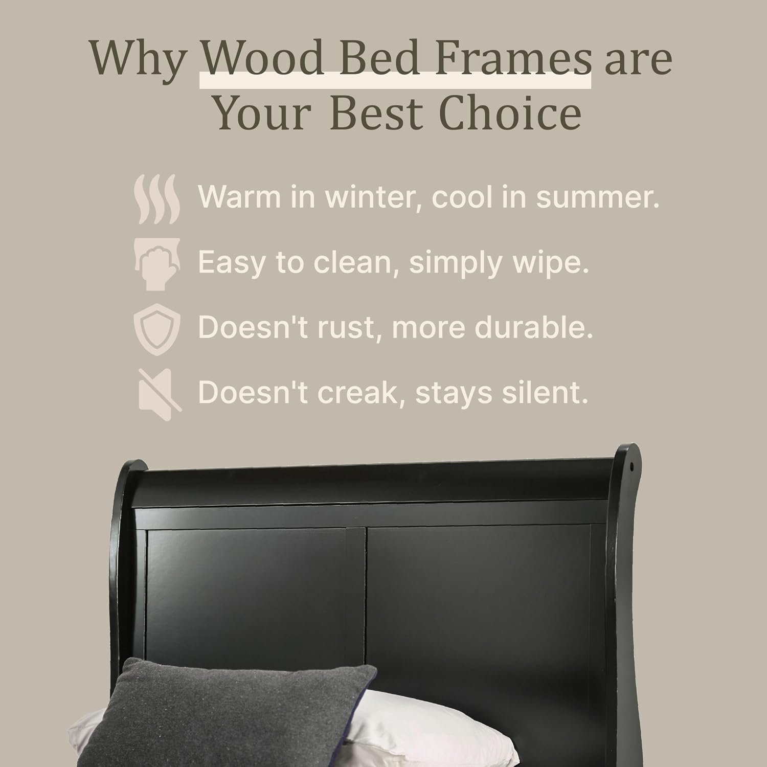 Furniture of America Louis Philippe Traditional Wood Bed Frame with Headboard and Footboard, Elegant Sleigh Design Bedframe for Bedroom, Guest Room, Easy Assembly, Box Spring Required, Full, Black