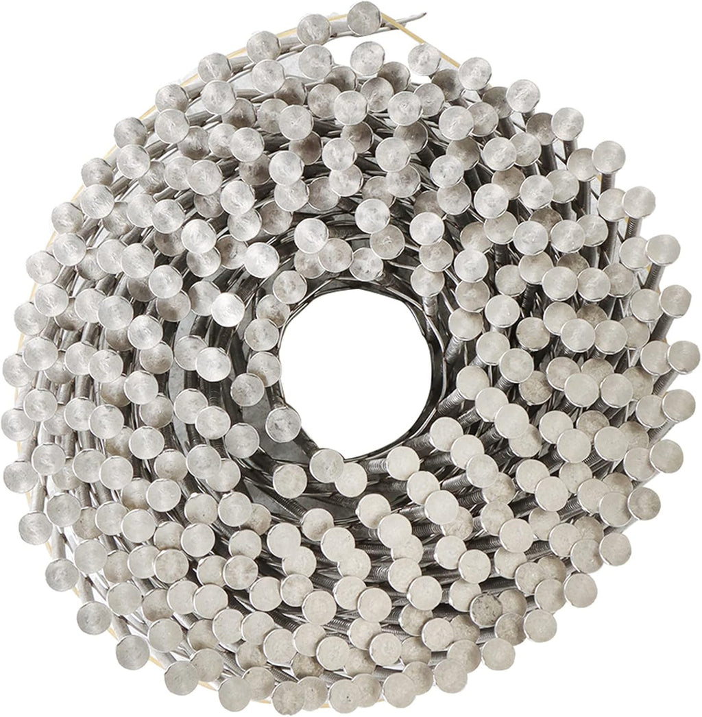 marddpair 3600 Count 2-1/2-Inch x .090-Inch 15-Degree Ring Shank Stainless Steel Siding Nails Collated Wire Coil for Wood or Fencing