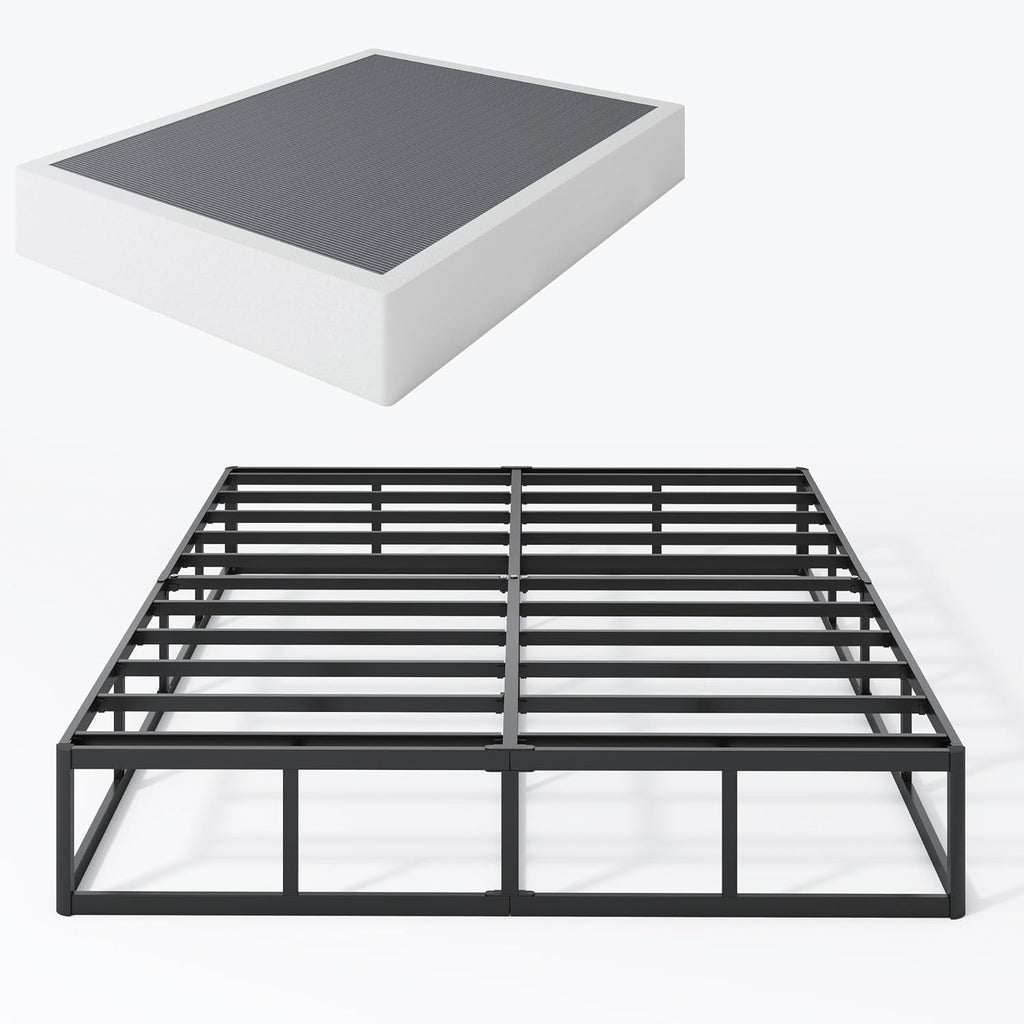 SHLAND Cal King Box Spring 9 Inch, High Profile Metal California King Size Box Springs with Fabric Cover, Easy Assembly