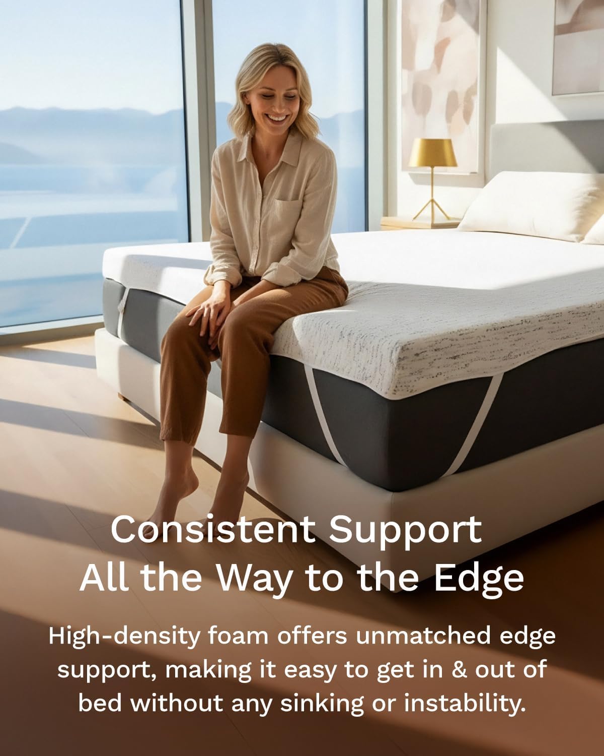 ViscoSoft 4 Inch Memory Foam Mattress Topper King - Select High Density Ventilated Mattress Pad - Premium Removable Rayon Cover