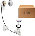 Westbrass D50P45-26 45' Cable Drive Standard Bath Drain Trim Kit with Rotary Overflow Cover Knob, Pop-Up Stopper and Sch. 40 PVC Fittings, Polished Chrome (12-Pack)