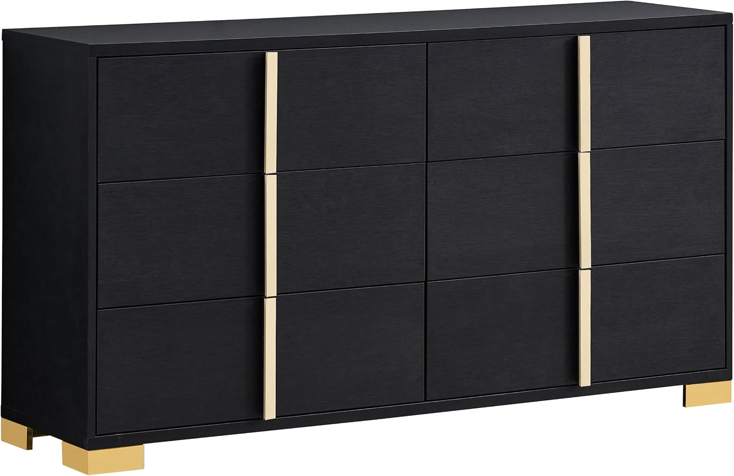 Coaster Home Furnishings Marceline Contemporary 4-Piece Bedroom Set Queen Size LED Panel Bed Frame 51-inch Headboard Black 222831Q-S4