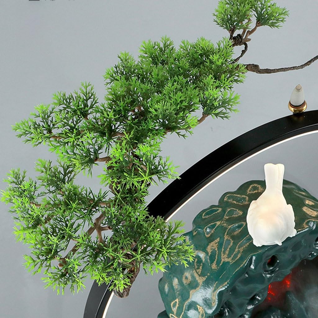 GUERNSEY Tabletop Fountain Indoor Decoration Chinese Style Circulating Landscape Fountain Living Room Office Desktop Decoration Indoor Fountain