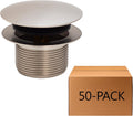 Westbrass D398R-50-07 1-1/2' NPSM Coarse Thread Mushroom Tip-Toe Bathtub Drain Stopper, Satin Nickel (50-Pack)