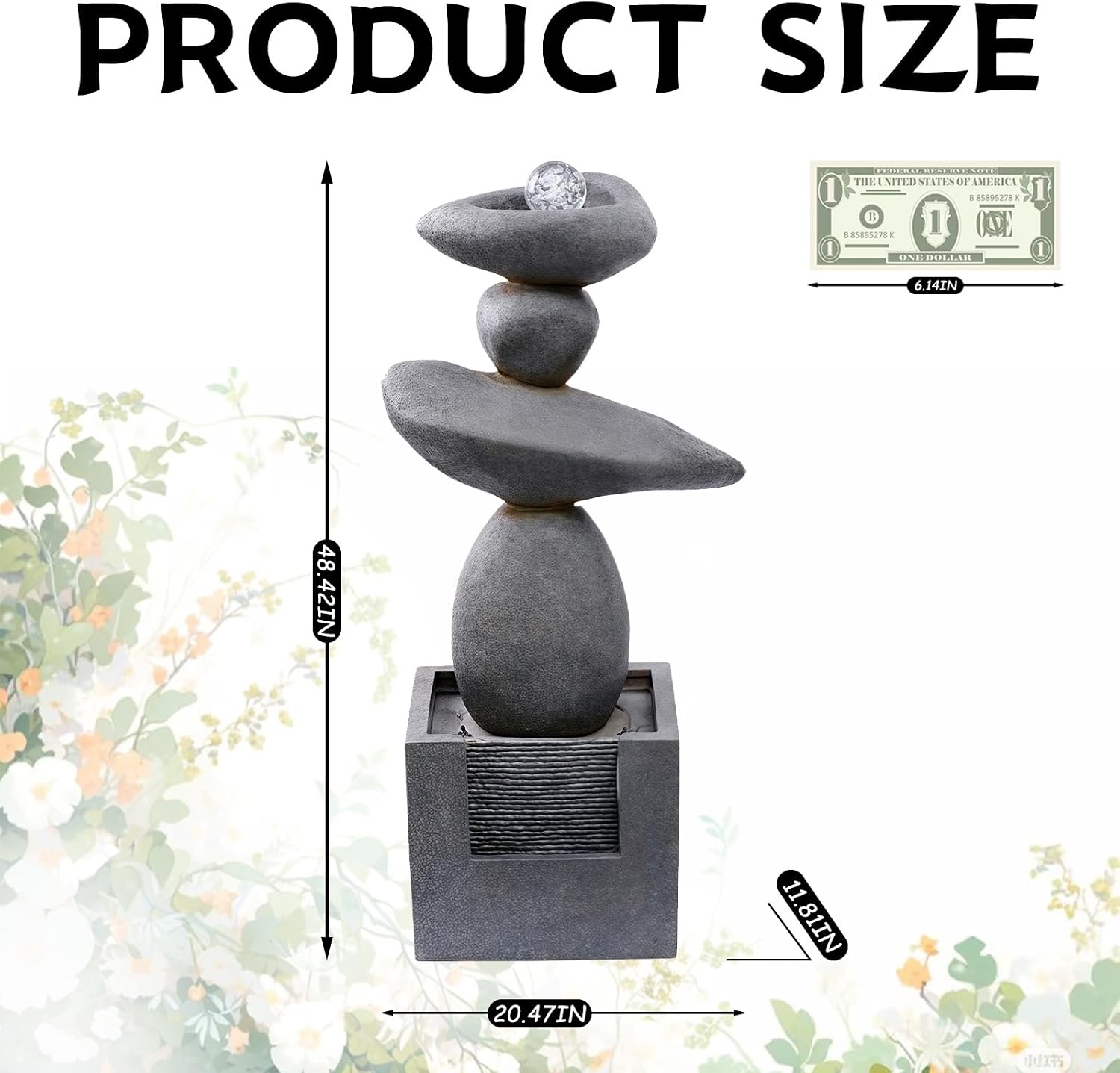 Top Outdoor Water Fountain Outside, Garden Water Fountain Decor for Gardens, Landscaping, Patios, Lawns
