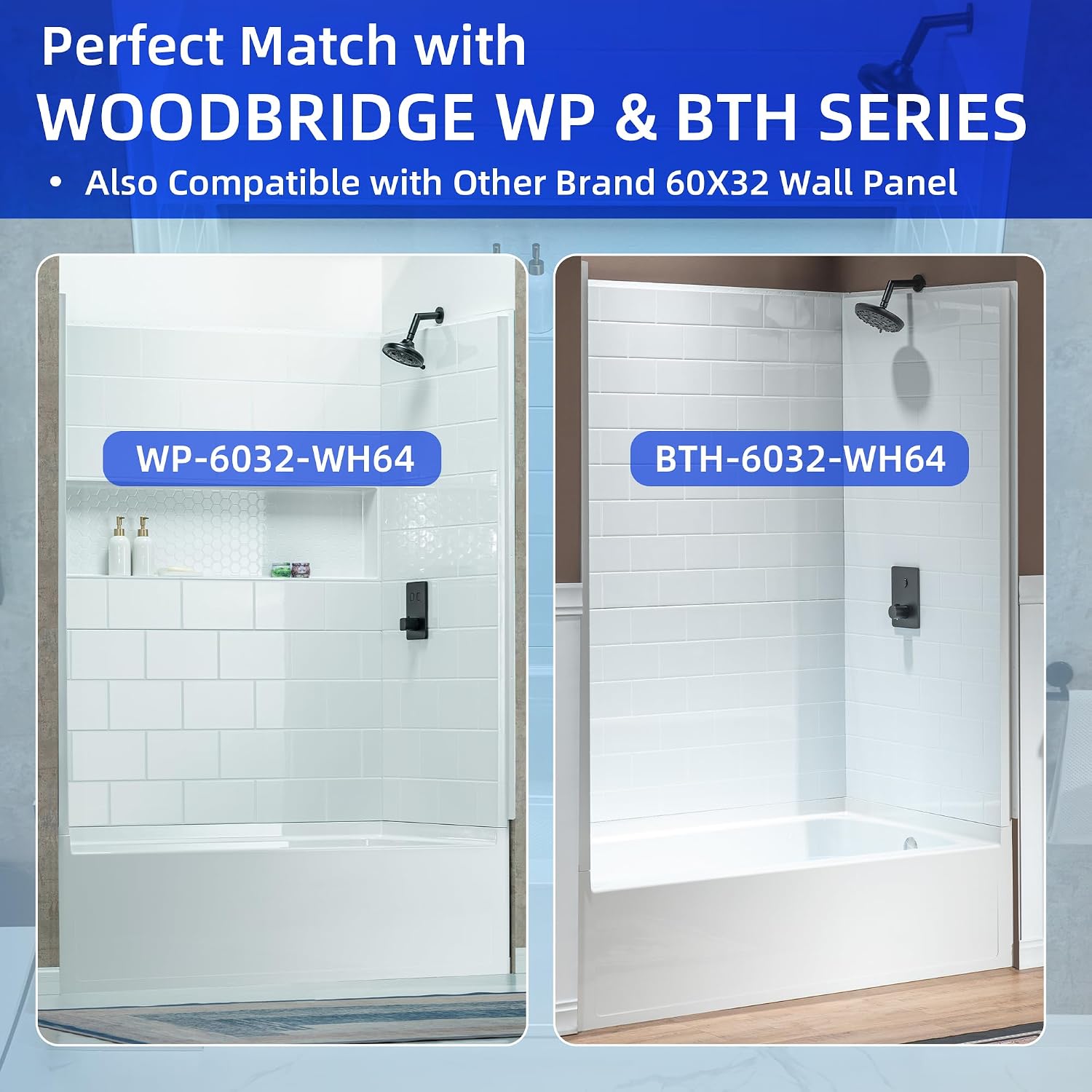 WOODBRIDGE 60' x 32' Alcove Soaking Bathtub in white with Left-Hand Drain Hole – Tub Only (No Wall Panels)
