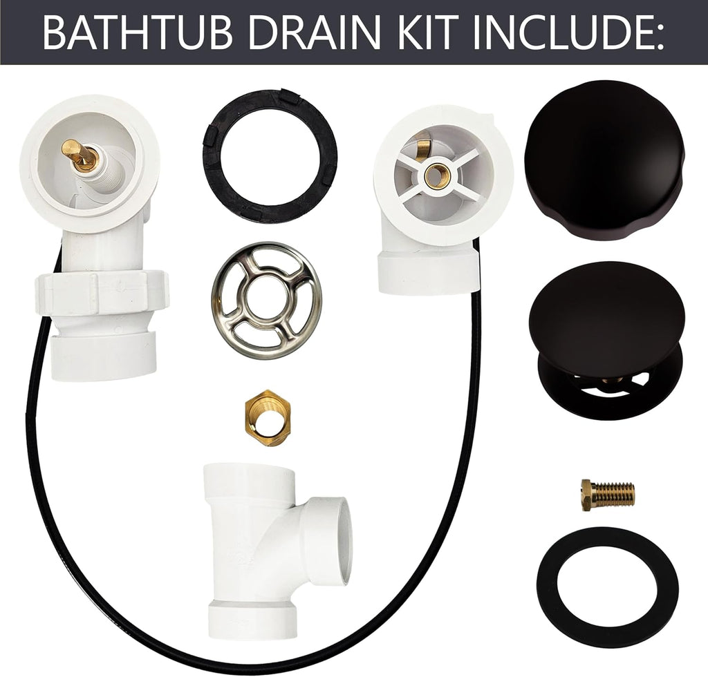 Westbrass A50P35BJ-12 1-1/2' Sch. 40 PVC 35' Cable Driven Bath Waste Kit with Ball Joint Head and Brass Trim Drain Kit, Oil Rubbed Bronze