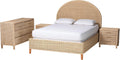 bali & pari Lanica Sun-Bleached Braided Rattan Queen Size 4-Piece Bedroom Set