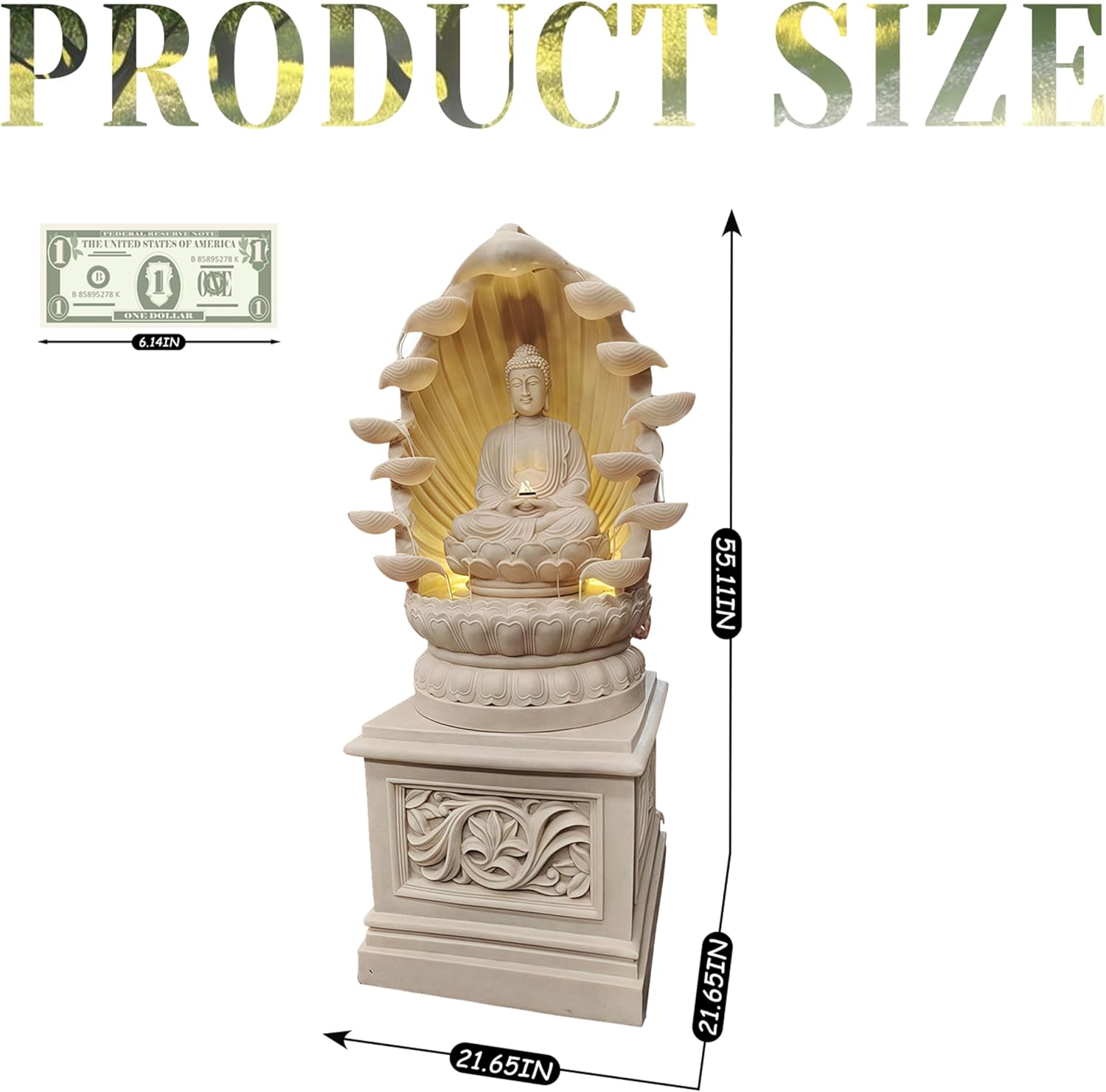 Outdoor Water Fountain Outside, Garden Fountain, Buddha Statue Outdoor/Indoor for Home, Buddha Decor & Gifts, Buddah, Buda, Budda, Buddhas, Chinese Decor & Gifts, Feng Shui