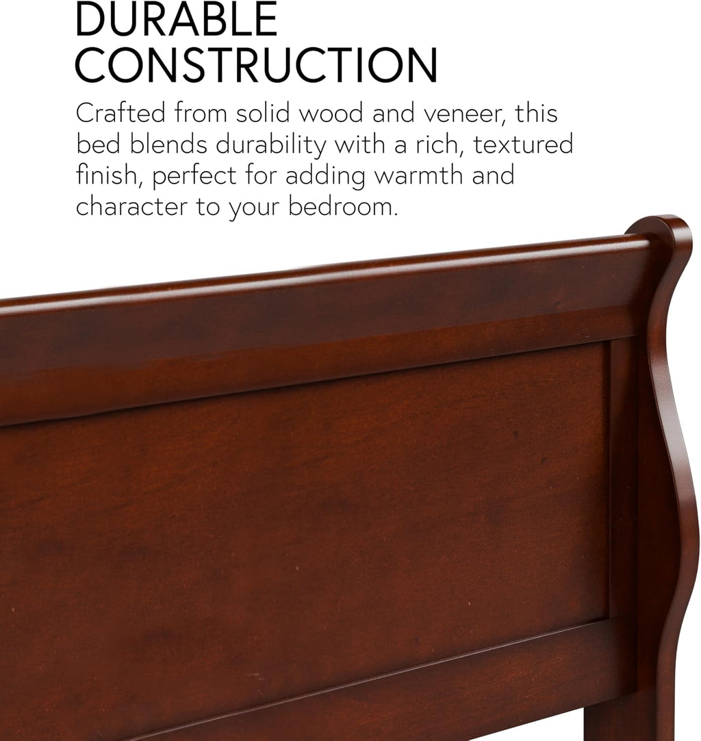 Furniture of America Arabella Traditional Wood Queen Bed Frame with Headboard and Footboard, Elegant Sleigh Design Bedframe for Bedroom, Guest Room, Easy Assembly, Box Spring Required, Black