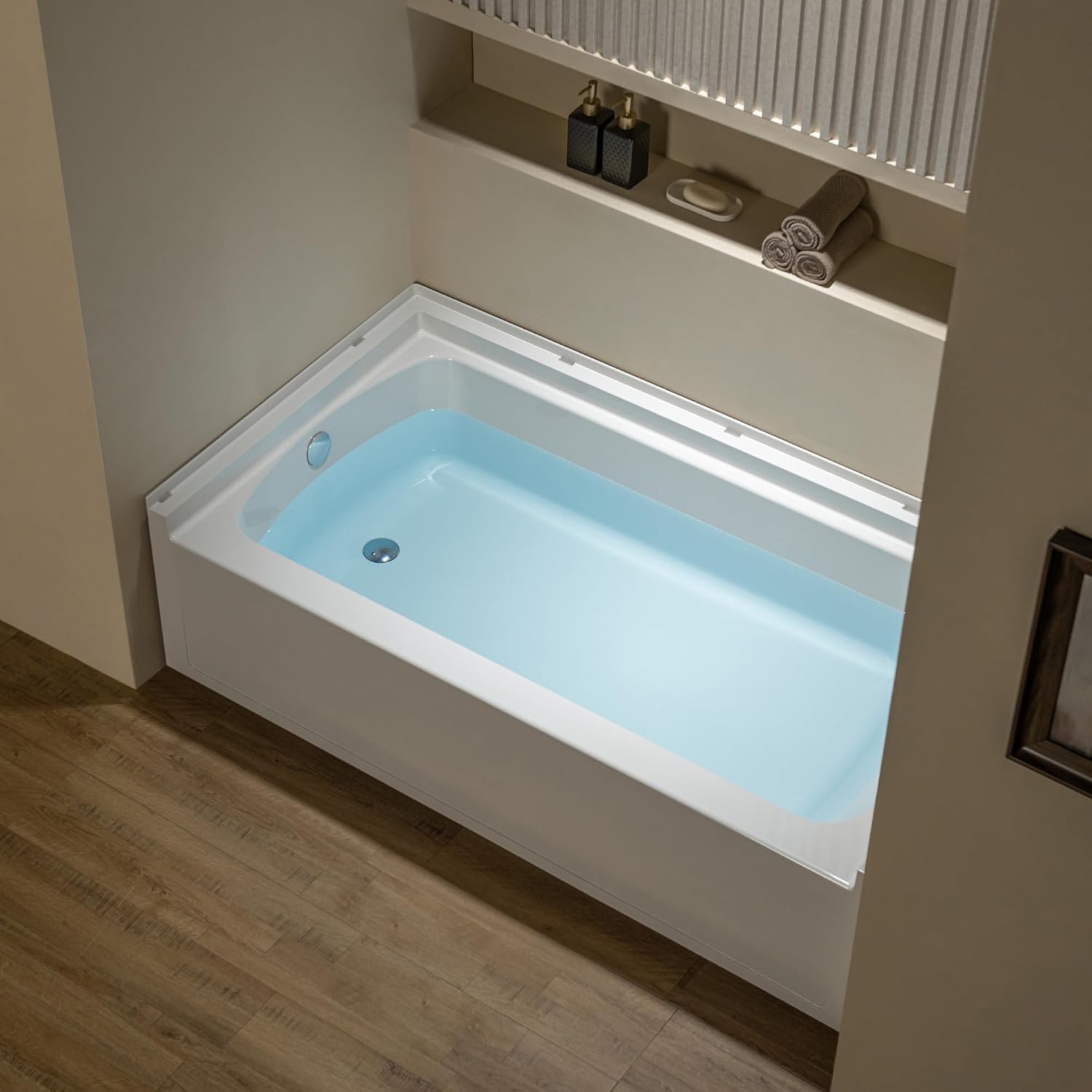 WOODBRIDGE 60' x 32' Alcove Soaking Bathtub in white with Left-Hand Drain Hole – Tub Only (No Wall Panels)